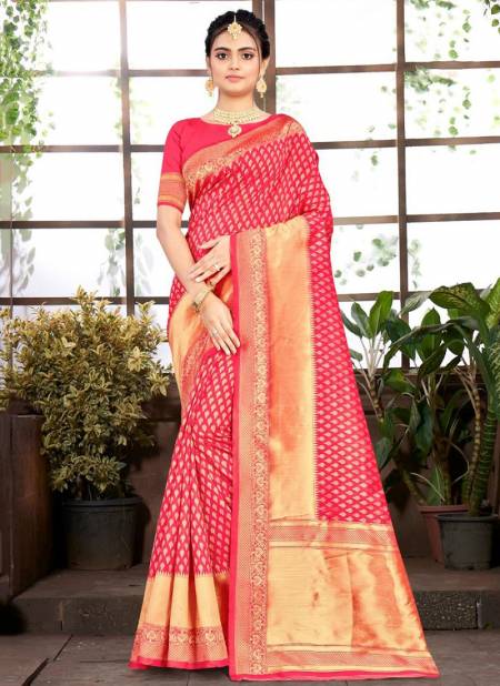 Pink Colour ZARI PATTA Heavy Festive Wear Fancy Banarsi Silk Saree Collection S-16005